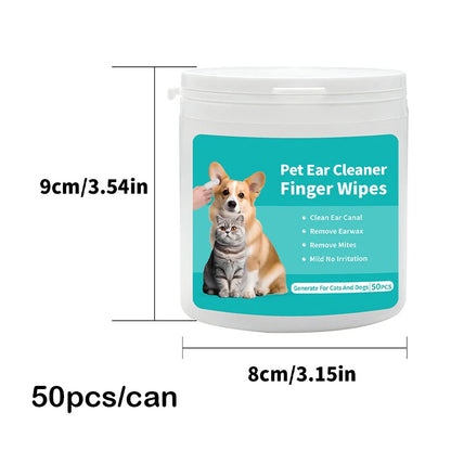 Ear Cleaning Finger Wipes for Dogs & Cats (50 Count)