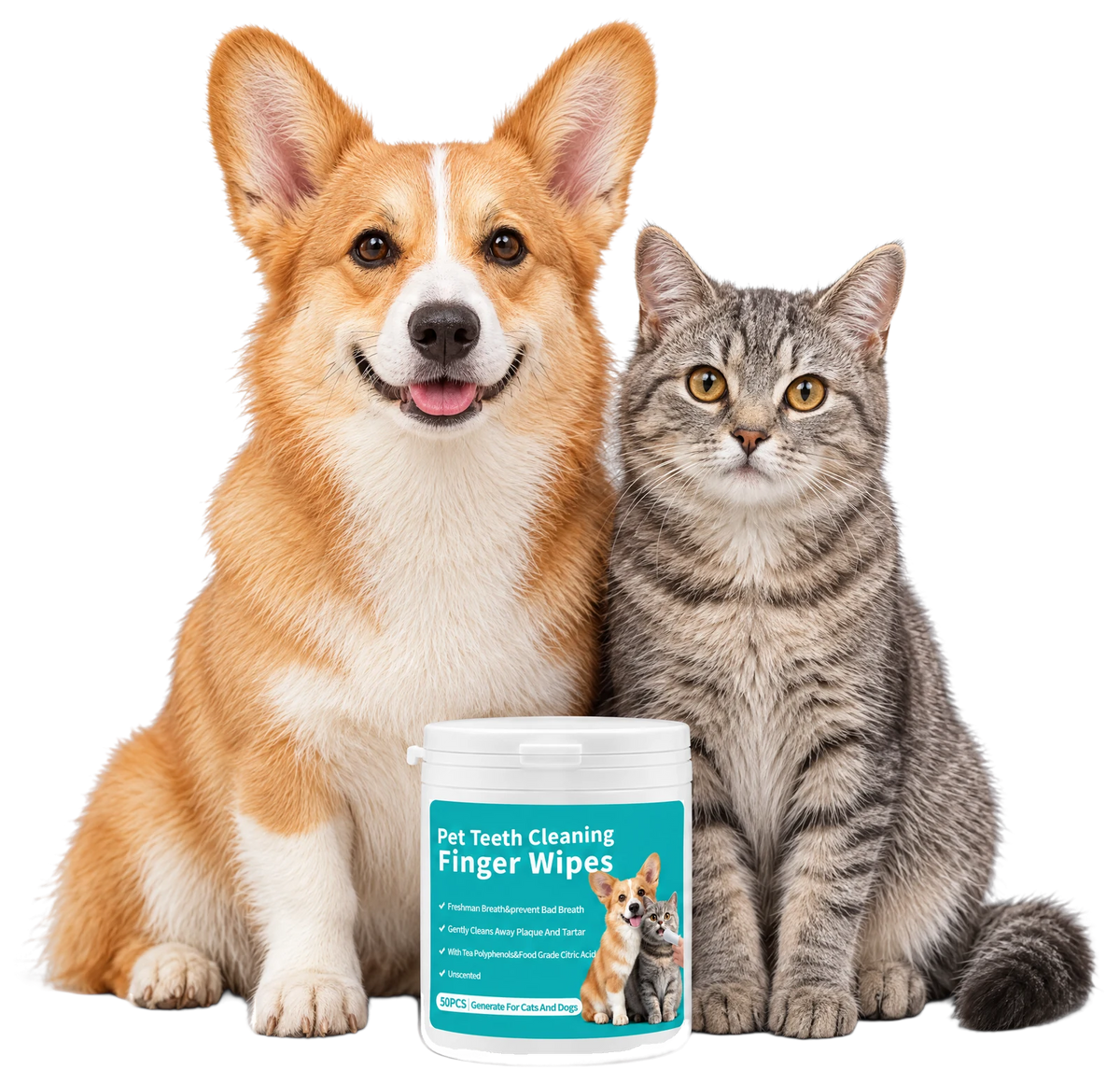 Dental Finger Wipes for Dogs & Cats (50 Count)
