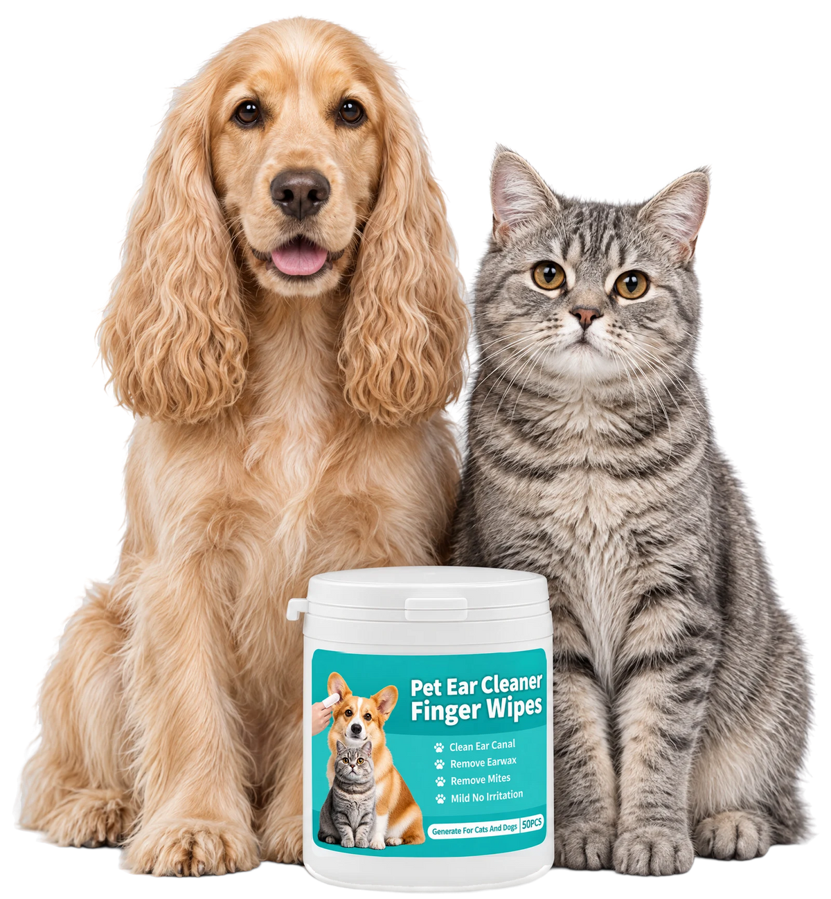 Ear Cleaning Finger Wipes for Dogs & Cats (50 Count)